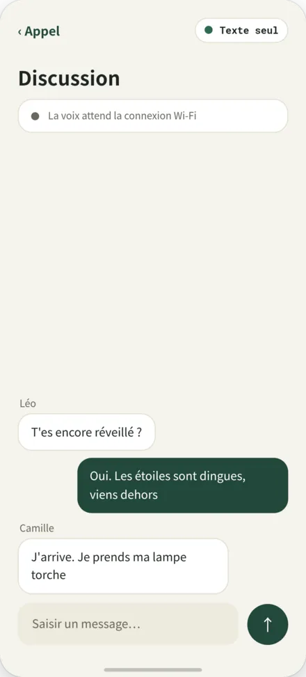 Écran de chat