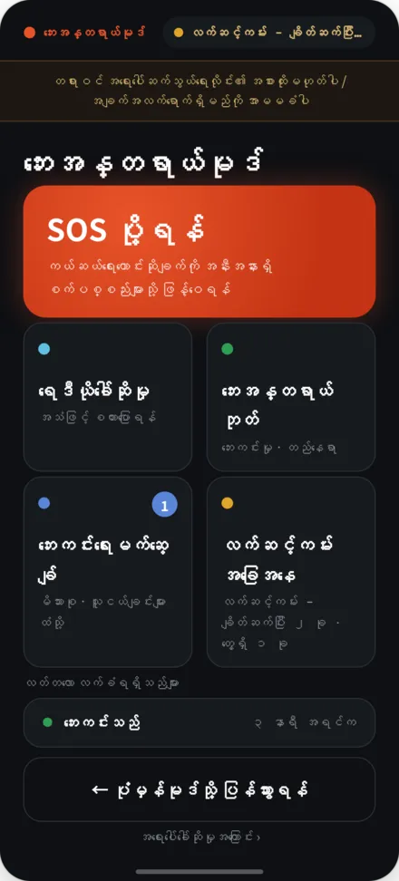 ဒုက္ခအခြေအနေမှာ အဖွင့်စာမျက်နှာ